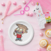 Funny Cartoon Boy mit Braces Smile Pappteller (Party)