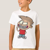 Funny Cartoon Boy mit Braces Smile T-Shirt (Vorderseite)