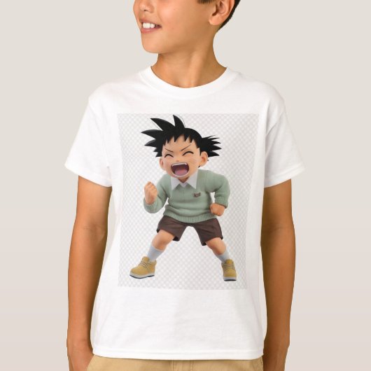 Funny Cartoon Boy - Spielerisches T-Shirt (Vorderseite)