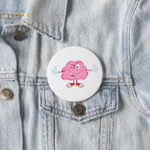 Funny Cartoon Brain Winking Character thumbs Up Button