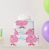 Funny Cartoon Brain Winking Character thumbs Up Geschenkpapier