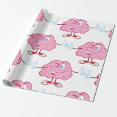 Funny Cartoon Brain Winking Character thumbs Up Geschenkpapier (Ungerollt)