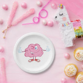 Funny Cartoon Brain Winking Character thumbs Up Pappteller (Party)