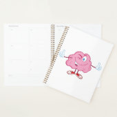 Funny Cartoon Brain Winking Character thumbs Up Planer (Anzeige)