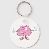 Funny Cartoon Brain Winking Character thumbs Up Schlüsselanhänger (Vorderseite)