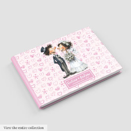 Funny Cartoon Bridge and Groom Guestbook Gästebuch