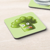 Funny Cartoon Broccoli Getränkeuntersetzer (Linke Seite)
