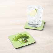 Funny Cartoon Broccoli Getränkeuntersetzer (Rechte Seite)