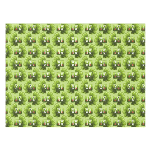 Funny Cartoon Broccoli Pattern Tableclout Tischdecke (Vorderseite (Horizontal))