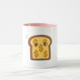 Funny Cartoon Brot Dollar Sign Coffee Cup Tasse