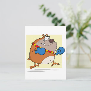 Funny Cartoon Bulldog Boxer Dog Mitteilungskarte