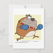 Funny Cartoon Bulldog Boxer Dog Mitteilungskarte (Vorderseite)