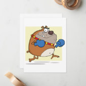 Funny Cartoon Bulldog Boxer Dog Mitteilungskarte (Vorderseite/Rückseite Beispiel)