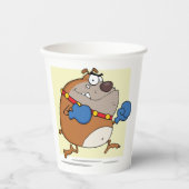 Funny Cartoon Bulldog Boxer Dog Pappbecher (Vorderseite)