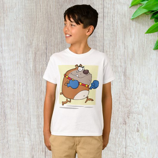 Funny Cartoon Bulldog Boxer Dog T-Shirt