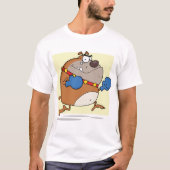 Funny Cartoon Bulldog Boxer Dog T-Shirt (Vorderseite)