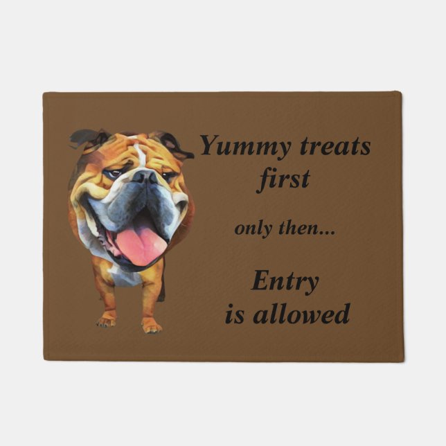 Funny Cartoon Bulldog Doormat Fußmatte (Vorderseite)