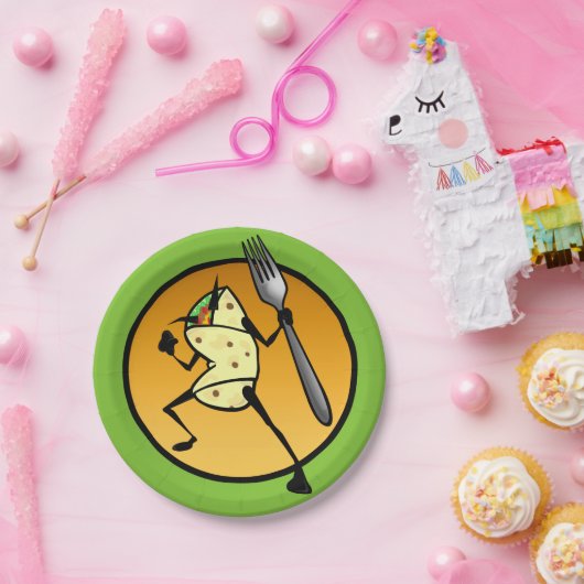 FUNNY CARTOON BURRITO GRAFISCHE PAPIERPLATTE PAPPTELLER (Party)
