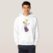 Funny Cartoon BusinessMann an Bushaltestelle Hoodie (Vorne ganz)