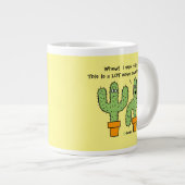 Funny Cartoon Cactus in Pot Bright Yellow Sunshine Jumbo-Tasse (Vorderseite Rechts)