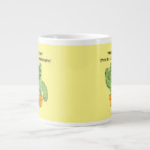 Funny Cartoon Cactus in Pot Bright Yellow Sunshine Jumbo-Tasse (Vorderseite)