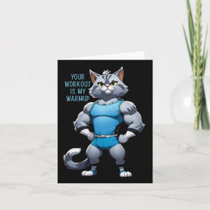 Funny Cartoon Cat - Bodybuilding Fitnessstil - War Karte