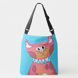 Funny Cartoon Cat Cross Body Bag Tragetaschen Mit Langen Trägern