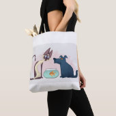 Funny Cartoon Cat, Goldfish, Hund Tasche (Von Nahem)