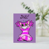 Funny Cartoon Cat, lächeln Postkarte (Stehend Vorderseite)