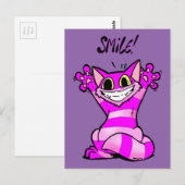 Funny Cartoon Cat, lächeln Postkarte (Vorne/Hinten)