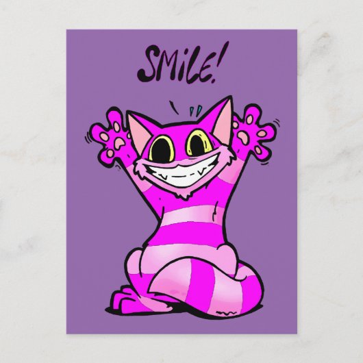 Funny Cartoon Cat, lächeln Postkarte (Vorderseite)