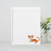Funny Cartoon Cat Lined Pet Letterhead (Stehend Vorderseite)