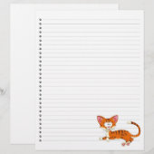 Funny Cartoon Cat Lined Pet Letterhead (Vorne/Hinten)