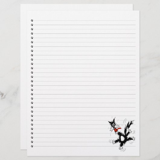 Funny Cartoon Cat Lined Pet Letterhead (Vorne/Hinten)