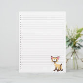 Funny Cartoon Cat Lined Pet Letterhead (Stehend Vorderseite)
