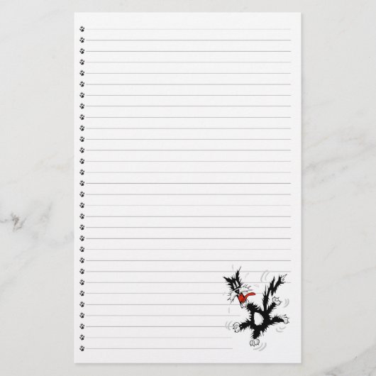 Funny Cartoon Cat Lined Pet Stationierung Briefpapier (Vorderseite)
