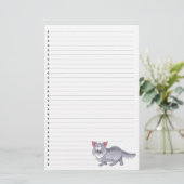 Funny Cartoon Cat Lined Pet Stationierung Briefpapier (Stehend Vorderseite)
