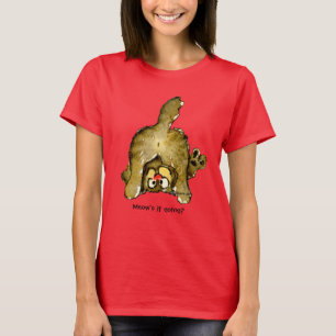 Funny Cartoon Cat Meow geht's? Panzer T-Shirt
