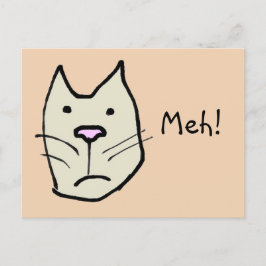 Funny Cartoon Cat mit Apathy Says Meh Postkarte