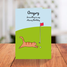 Funny Cartoon Cat Scramble Golf Joke Geburtstag