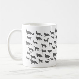 Funny Cartoon Cat Silhouetten Kaffeetasse