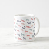 Funny Cartoon Cat Silhouetten Kaffeetasse (VorderseiteRechts)