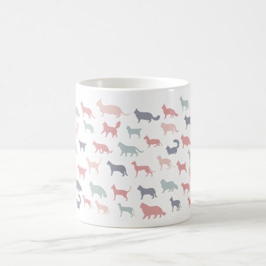 Funny Cartoon Cat Silhouetten Kaffeetasse (Mittel)