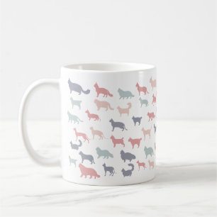 Funny Cartoon Cat Silhouetten Kaffeetasse