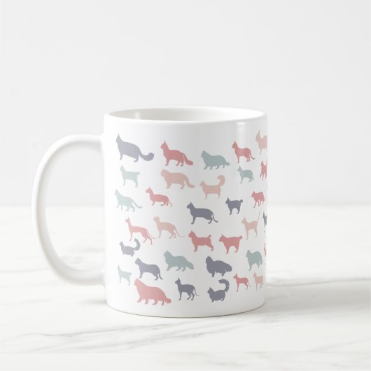 Funny Cartoon Cat Silhouetten Kaffeetasse (Links)