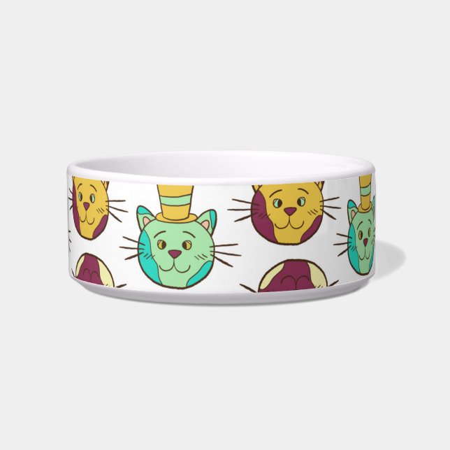 Funny Cartoon Cat Wear Hats Napf (Vorderseite)