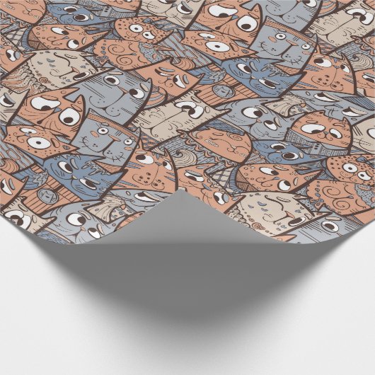Funny Cartoon Cats Geschenkpapier (Ecke)