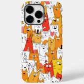 Funny Cartoon Cats Group Doodle Case-Mate iPhone Hülle (Rückseite)