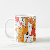 Funny Cartoon Cats Group Doodle Kaffeetasse (Links)