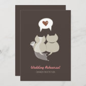 Funny Cartoon Cats Hochzeit Probe Einladung (Vorne/Hinten)